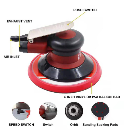 Selbstvakuum-150-mm-Luftschleifer-Malwerkzeuge