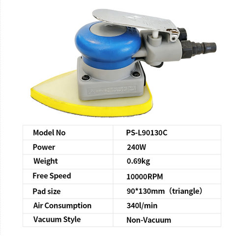 PANDAS 90 * 130 mm Dreieck-Luftschleifer ohne Vakuum, geringe Vibration, Handwerkzeug für die Reparatur von Karosserielacken, Polieren von Holzmöbeln